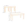 Faux Marble Top Table Set with Tapered Wooden Legs, Set of Three, Black and Gray