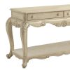Vintage Style Wooden Sofa Table with Two Drawers and One Open Shelf, White