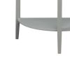 Wooden Half Moon Shaped Console Table with One Open Bottom Shelf, Oak Brown and Gray