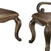 26 Inch Dining Chair, Faux Leather, Set of 2, Champagne Gold