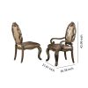 26 Inch Dining Chair, Faux Leather, Set of 2, Champagne Gold