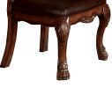Wooden Side Chair with Claw Legs and Leatherette Seat, Brown, Set of Two