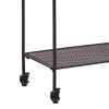Rectangular Metal Beverage Tub with Stand and Open Grid Shelf, Gray and Black