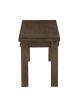 Poplar Wood Dining Side Bench with Thick Block Legs, Brown
