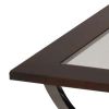 Glass Inserted Wooden Coffee Table with Open Shelve and Castors, Brown and Black