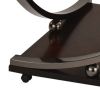 Glass Inserted Wooden Coffee Table with Open Shelve and Castors, Brown and Black
