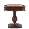 Wooden Game Table with Drawer and Reversible Game Tray, Brown