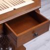 Wooden Game Table with Drawer and Reversible Game Tray, Brown