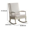 Wooden Rocking Chair with Fabric Upholstered Cushions, White