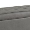 Leatherette Upholstered Wooden Bench with Button Tufted Lift Top Storage, Gray