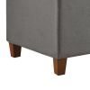 Leatherette Upholstered Wooden Bench with Button Tufted Lift Top Storage, Gray