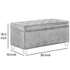 Leatherette Upholstered Wooden Bench with Button Tufted Lift Top Storage, Gray