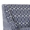 Wooden Fabric Upholstered Accent Chair with Swooping Armrests, Multicolor