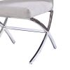 Velvet Upholstered Metal Side Chair with X Style Base, Light Gray and Silver, Set of Two