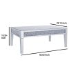 Wood and Mirror Coffee Table with Faux Crystals Inlay, Clear