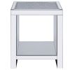 Wood and Mirror End Table with One Shelf, Clear