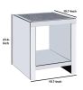 Wood and Mirror End Table with One Shelf, Clear