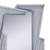 Mirrored Wooden Frame Accent Wall Decor with Four L Shaped Borders, Clear