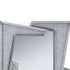 Mirrored Wooden Frame Accent Wall Decor with Four L Shaped Borders, Clear