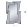 Mirrored Wooden Frame Accent Wall Decor with Four L Shaped Borders, Clear