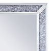 Rectangular Faux Crystal Inlaid Mirrored Wall Decor with Wooden Backing, Clear