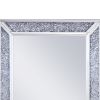 Rectangular Faux Crystal Inlaid Mirrored Wall Decor with Wooden Backing, Clear