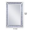 Rectangular Faux Crystal Inlaid Mirrored Wall Decor with Wooden Backing, Clear