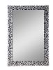 Wooden Backing Wall Decor with Faux Crystals Inlaid Border, Black and Clear