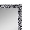 Wooden Backing Wall Decor with Faux Crystals Inlaid Border, Black and Clear