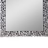 Wooden Backing Wall Decor with Faux Crystals Inlaid Border, Black and Clear