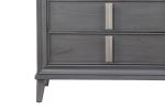 Transitional Style Wooden Media Chest With Two Drawers and One Open Shelf, Gray