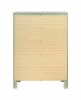 Five Drawers Wooden Dresser with Oversized Ring Handles, Silver