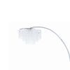 Crystal Accented Tiered Metal Floor Lamp with Marble Base, Silver and White