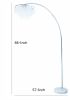 Crystal Accented Tiered Metal Floor Lamp with Marble Base, Silver and White