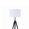Height Adjustable Metal Tripod Floor Lamp with Fabric Shade, White and Black
