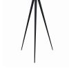 Height Adjustable Metal Tripod Floor Lamp with Fabric Shade, White and Black
