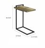 Contemporary Style Metal Accent Table with Wooden Top and USB Port, Brown and Bronze