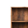 2 Tier Wooden Bookshelf with Storage Cabinet and Angled Legs, Brown