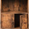 2 Tier Wooden Bookshelf with Storage Cabinet and Angled Legs, Brown