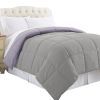 Genoa Twin Size Box Quilted Reversible Comforter The Urban Port, Purple and Gray