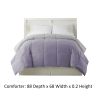 Genoa Twin Size Box Quilted Reversible Comforter The Urban Port, Purple and Gray