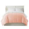 Genoa Queen Size Box Quilted Reversible Comforter The Urban Port, White and Pink