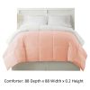 Genoa Queen Size Box Quilted Reversible Comforter The Urban Port, White and Pink