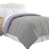 Genoa Queen Size Box Quilted Reversible Comforter The Urban Port, Purple and Gray