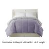 Genoa Queen Size Box Quilted Reversible Comforter The Urban Port, Purple and Gray