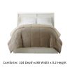 Genoa King Size Box Quilted Reversible Comforter The Urban Port, Brown and Gold