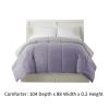 Genoa King Size Box Quilted Reversible Comforter The Urban Port, Purple and Gray