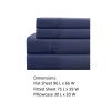 Lanester 3 Piece Polyester Twin Size Sheet Set The Urban Port, Navy Blue