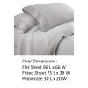Udine 3 Piece Twin Size Microfiber Sheet Set with Crochet lace The Urban Port, Gray