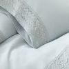 Udine 3 Piece Twin Size Crochet lace Microfiber Sheet Set The Urban Port, Light Blue